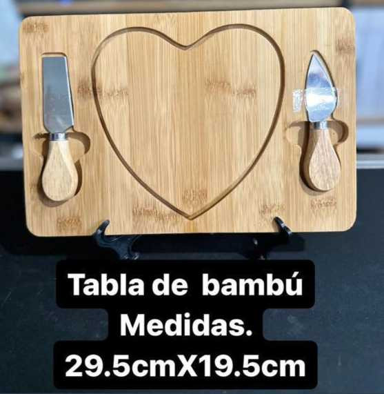 Tabla de queso personalizada figura corazón